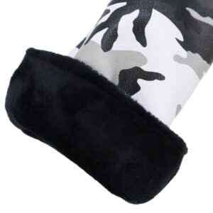 Milageto 3 PCS Waterproof Camouflage Golf Club Head Covers for Fairway Wood and Driver Headcover Black Camo Pattern with Number Tag - 3PCS No 1 3 5