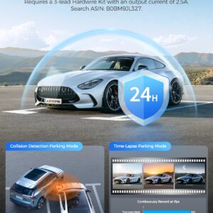 AZDOME 12" Mirror Dash Cam with 4K Detached Front Camera, Rear View Mirror Camera with Sony IMX335, WDR Night Vision, GPS, IPS Full Touch Split Screen, Free 64GB Card, Parking Assistance PG18S