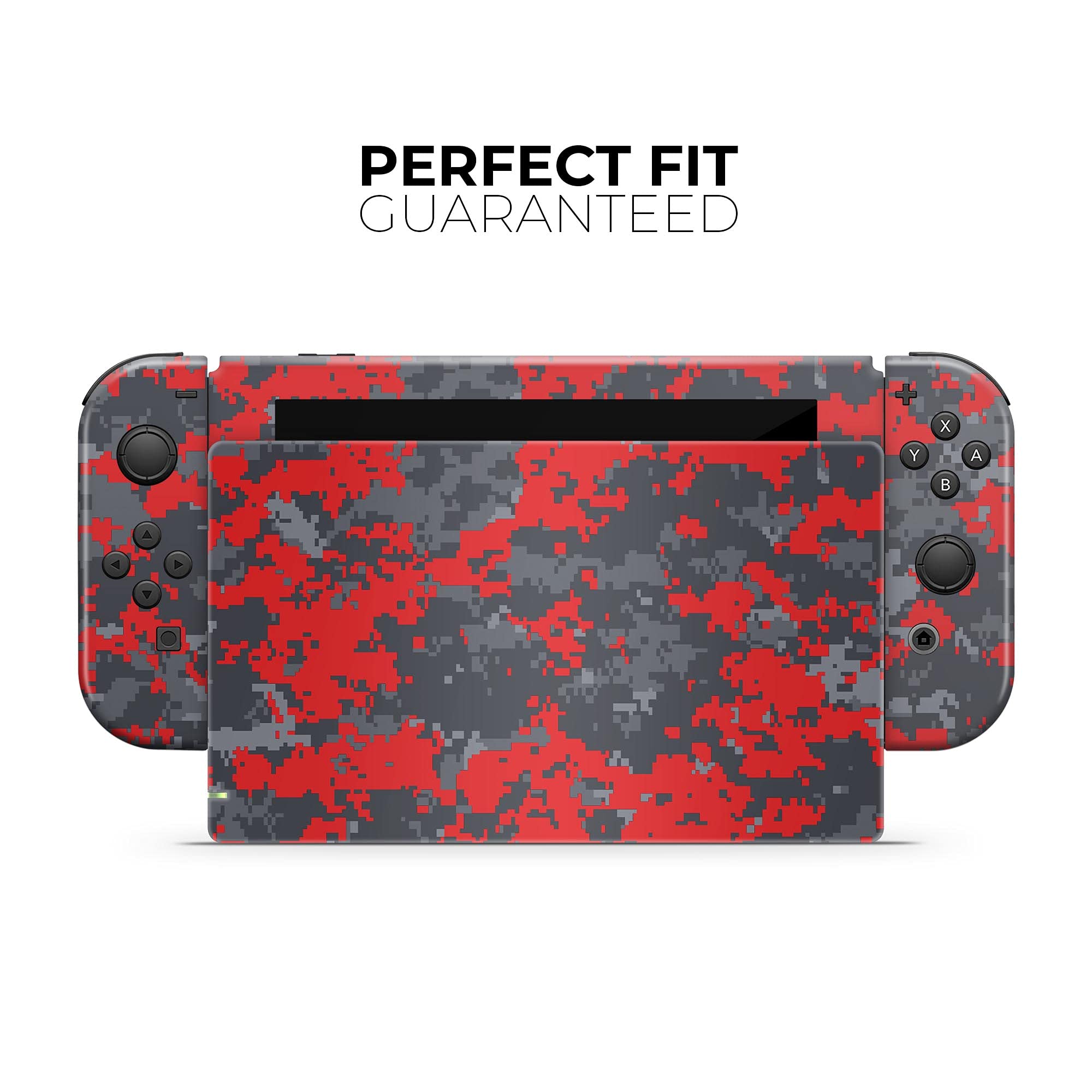 Design Skinz - Compatible with Nintendo Switch OLED Console Bundle - Skin Decal Protective Scratch-Resistant Removable Vinyl Wrap Cover - Red and Gray Digital Camouflage