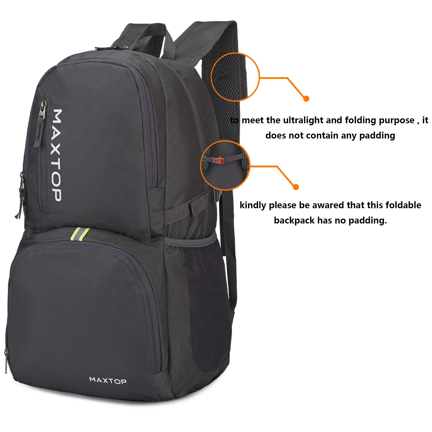 MAXTOP 40/50L Lightweight Packable Backpack for Hiking Traveling Camping Water Resistant Foldable Outdoor Travel Daypack