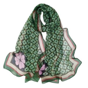 st. patrick's day scarf shamrock scarves shawl irish theme scarfs for women holiday green clover print