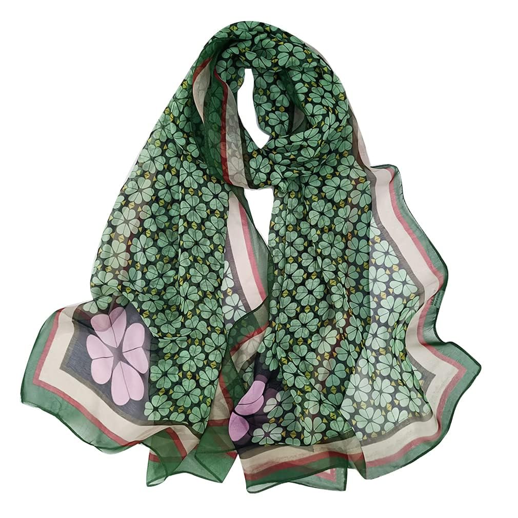 St. Patrick's Day Scarf Shamrock Scarves Shawl Irish Theme Scarfs for Women Holiday Green Clover Print