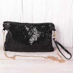 ABOOFAN Women Glitter Sequins Handbag Crossbody Shoulder Bag Elegant Clutch Bag Evening Bag Purse Women Handbag Wrist Bag for Wedding Birthday Party Prom