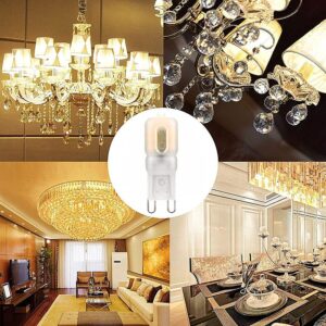 Sriomny G9 LED Bulb 2W (Equivalent to 20W Halogen lamp) T4 G9 Warm White 3000K 120V G9 Base, Crystal Chandelier, 360°Omni-Directional Lighting, Home Lighting Non-dimming 200 lumens 10-Pack