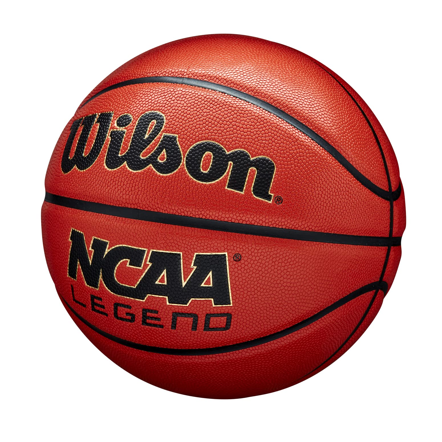 Wilson NCAA Legend Basketball - Size 7 - 29.5", Orange/Black