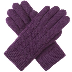 Be Your Own Style BYOS Women’s Winter Classic Cable Warm Plush Fleece Lined Knit Gloves