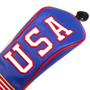 USA Stars and Stripes White Vintage Retro Patriotic Driver Fairway Hybird Wood Cover (Hybird Cover)