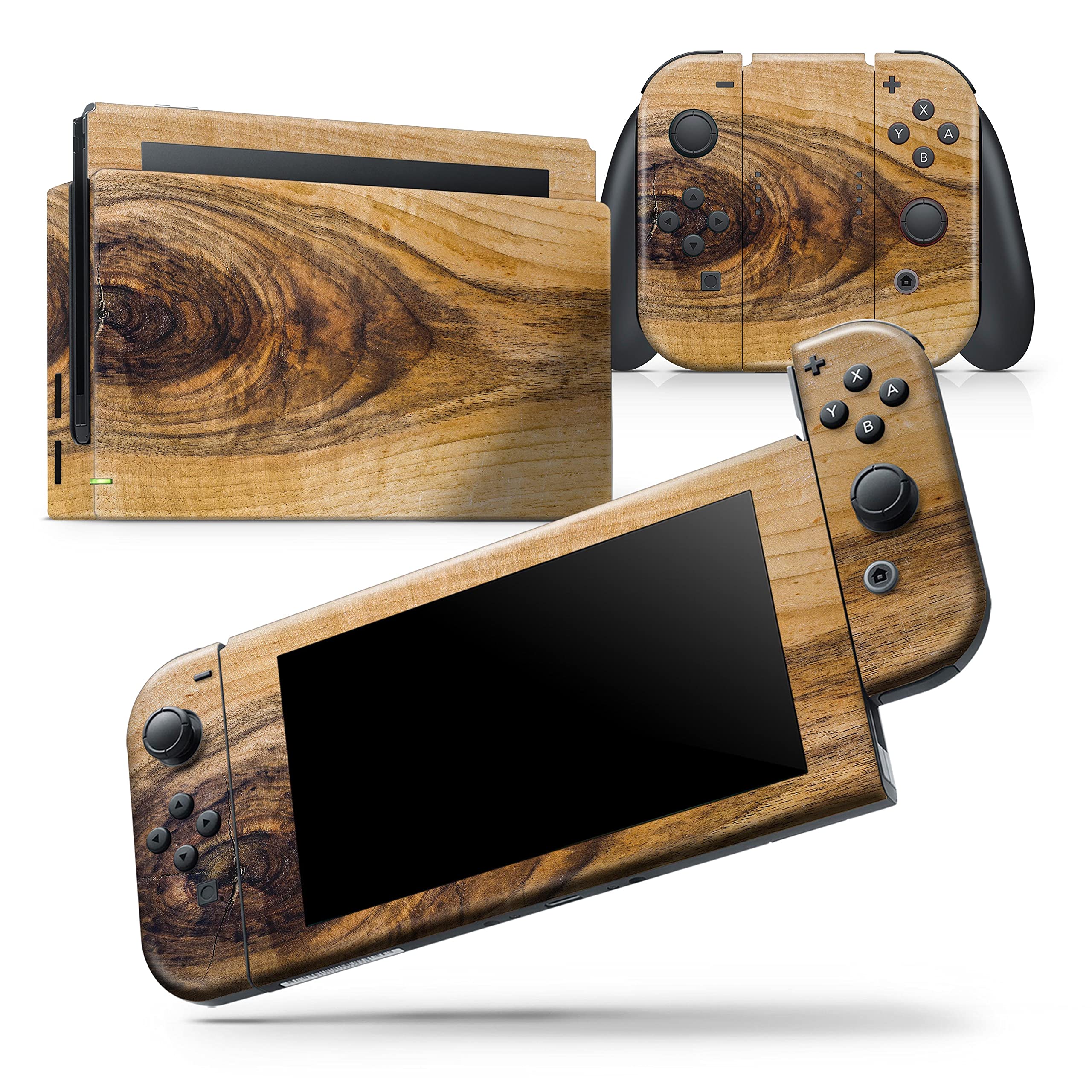 Design Skinz - Compatible with Nintendo Switch OLED Console Bundle - Skin Decal Protective Scratch-Resistant Removable Vinyl Wrap Cover - Light Knotted Woodgrain