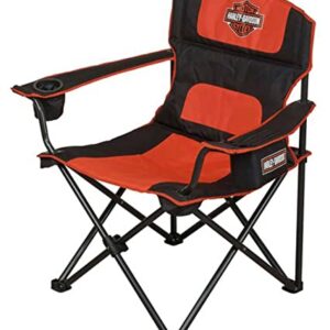 Harley-Davidson Bar & Shield Folding Chair w/Drink Holder, Cooler Pocket & Bag