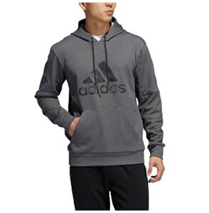 adidas mens standard game and go pullover hoodie, dark grey heather, medium