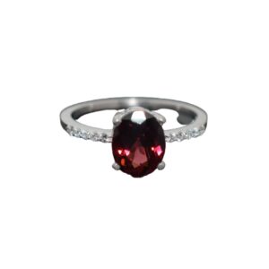 Women's Beautiful Natural Genuine Garnet Gemstone Designer Ring 925 Sterling Silver Faceted Garnet, January Birthstone, Boho Hippie Ring For Wedding/Marriage/Fastival/Annyversary (Size:-13)