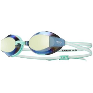 tyr blackops 140 ev racing mirrored goggles for women - gold/mint