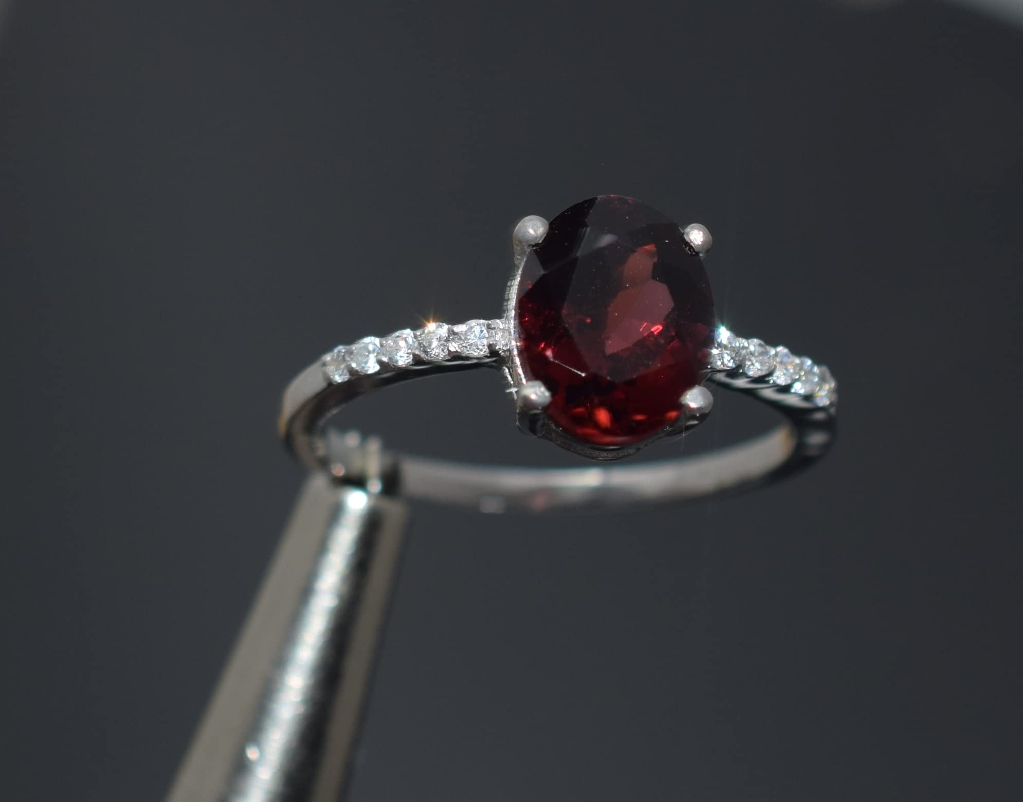 Women's Beautiful Natural Genuine Garnet Gemstone Designer Ring 925 Sterling Silver Faceted Garnet, January Birthstone, Boho Hippie Ring For Wedding/Marriage/Fastival/Annyversary (Size:-13)