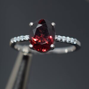 Women's Beautiful Natural Genuine Garnet Gemstone Designer Ring 925 Sterling Silver Faceted Garnet, January Birthstone, Boho Hippie Ring For Wedding/Marriage/Fastival/Annyversary (Size:-13)