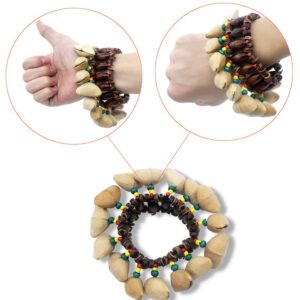 summina Nuts Shell Bracelet, African Tribal Style Nut Handbell, Drum Conga Percussion Accessories