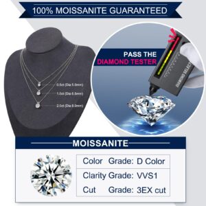 Moissanite Necklace for Women, Brass, Moissanite