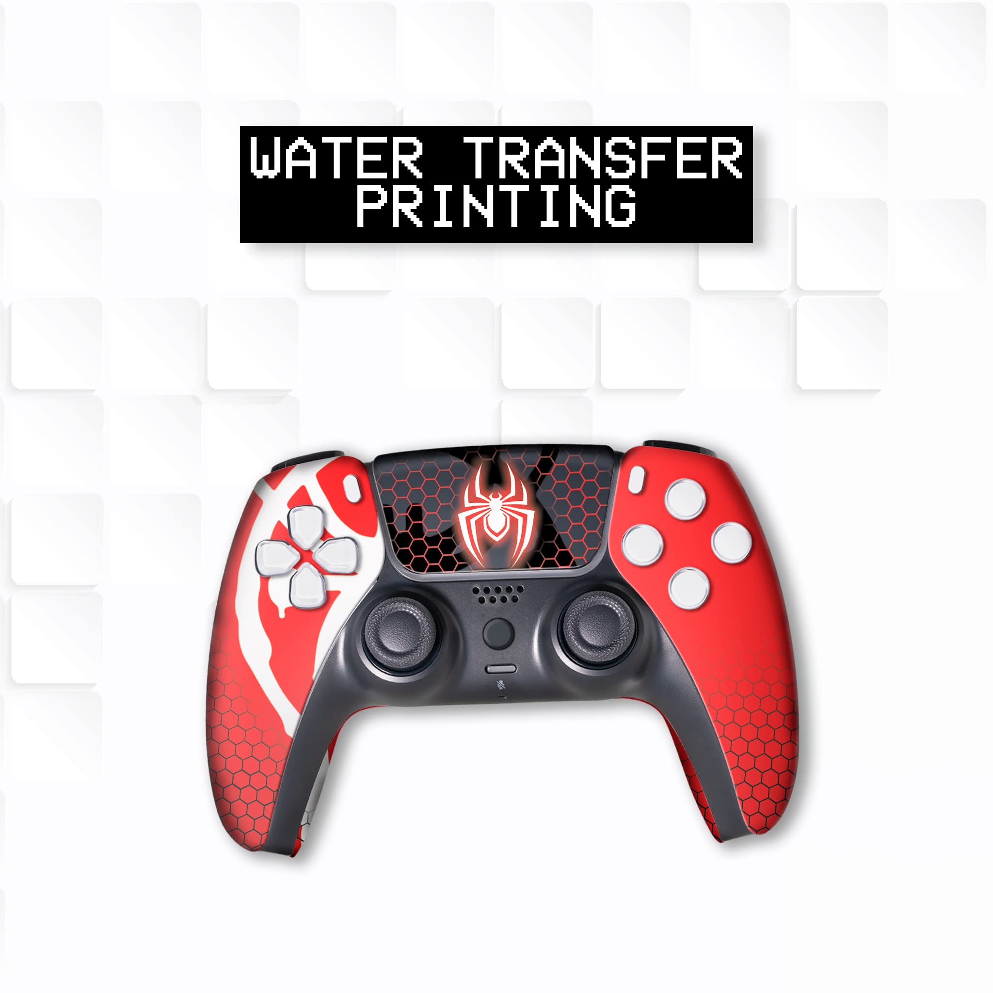 Spider_Man Morales Custom PS-5 Controller Wireless compatible with Play-Station 5 Console by BCB Controllers | Proudly Customized in USA with Permanent HYDRO-DIP Printing (NOT JUST A SKIN)