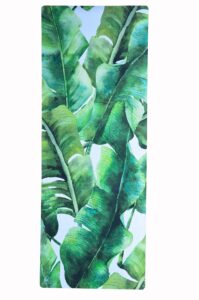 premium eco yoga mat travel banana leaf by niume | natural rubber & vegan suede microfiber - biodegradable, non-slip, grip that adjust to your practice | profesional | lightweight | perfect for hot yoga, bikram, vinyasa, pilates & sweaty workouts | 183 cm