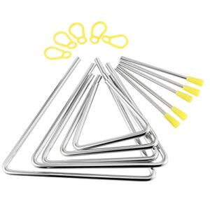 MUKCHAP 6 Pack Musical Triangle Instrument Set, 4, 5, 6, 7, 8, 9 Inch Musical Triangle with Striker, Musical Steel Triangle Percussion Instrument for Rhythm Education and Ornament