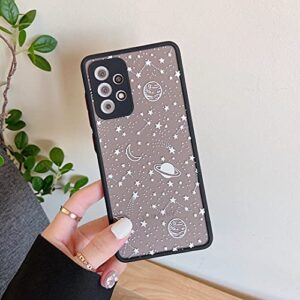 ZTOFERA Compatible with Samsung Galaxy A32 5G, Planet Sky Star Pattern Protective Phone Case Translucent Frosted Hard PC Back Case Shockproof Silicone Bumper Cover for Galaxy A32 5G, White Sky