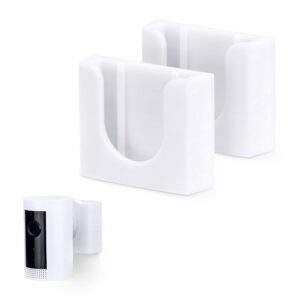 adhesive wall mount for ring indoor cam (2 pack), easy to install holder hanger, no tools needed, no mess, no drilling, strong vhb mount, white by brainwavz (wh02)