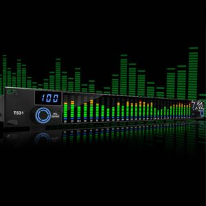 DDARKHORSE T531 110V Digital Equalizer EQ Noise Reduction，with Spectrum Display 31 Bands for KTV Stage Performance Board Stereo Level，LED Spectrum Indicator