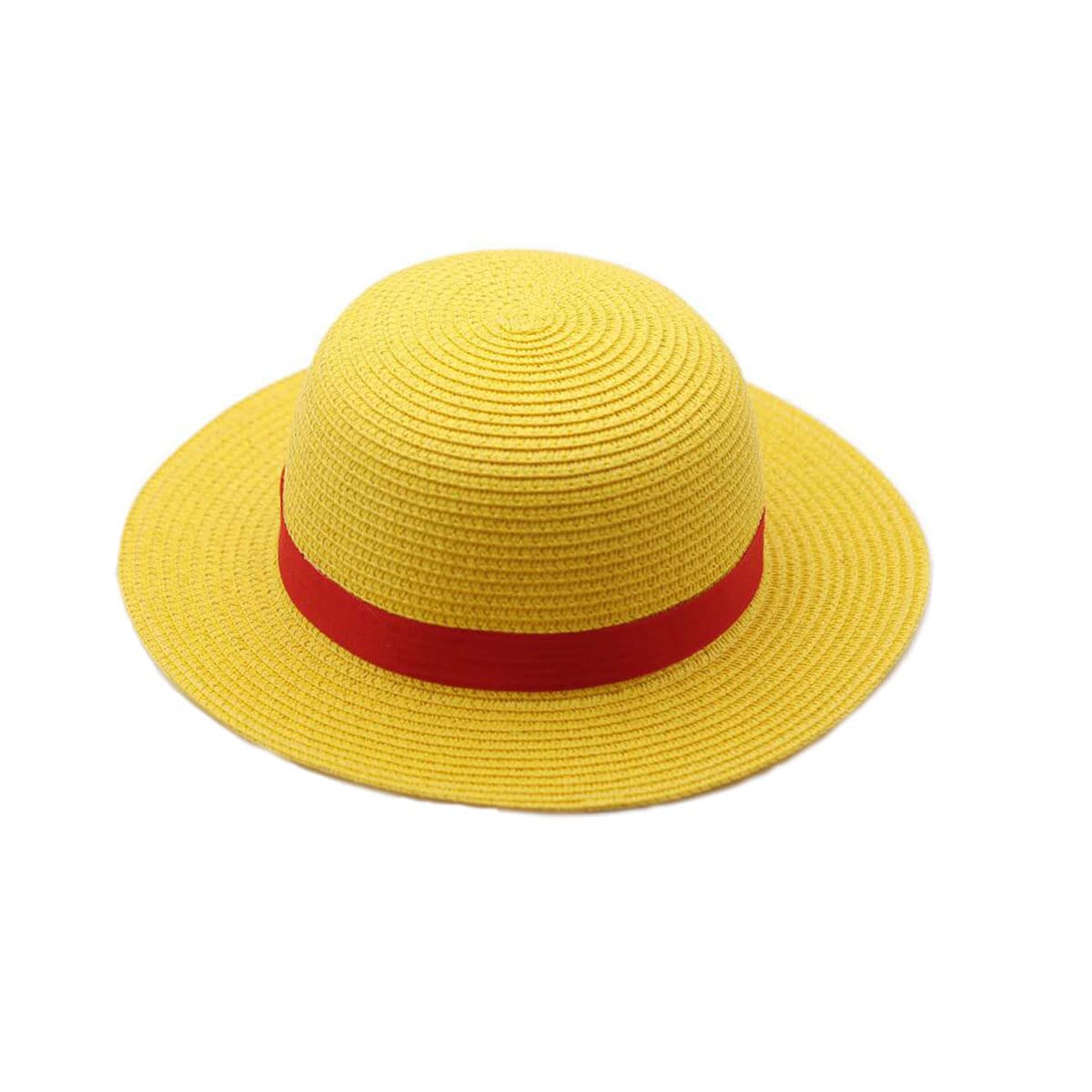 Yellow Cosplay Straw Cap Anime Luuffyy Flat Hats One Japanese Piece Cartoon Props Hat Boy Girl Beach Sun Hat