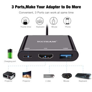 Y Team Switch HDMI Adapter Hub Dock, 4K USB Type C to HDMI Digital AV Multiport Hub, Portable PD Charger USB-C (3.1) Adapter for Switch,Compatible with Samsung TV (Not Switch Lite)