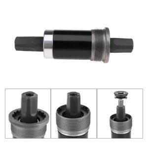 Create idea Mountain Bike Square Cartridge Taper Bottom Bracket 68x118mm Bicycle Axle Sealed Black Mountain Bike Square Hole Axis Bike Parts with Waterproof Screws