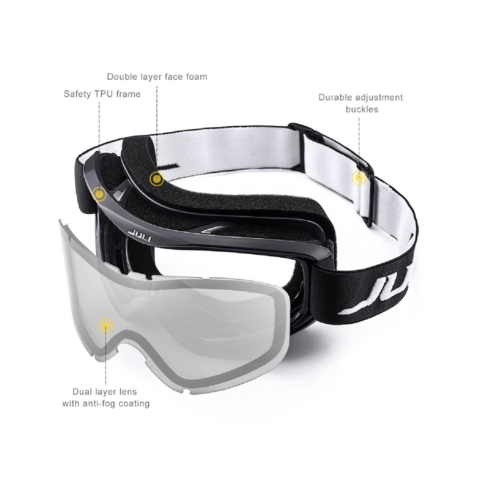 JULI Eyewear MAXJULI Ski Goggles,Snow Snowboard Goggles for Men Women Kids Snowmobile Skiing Skating