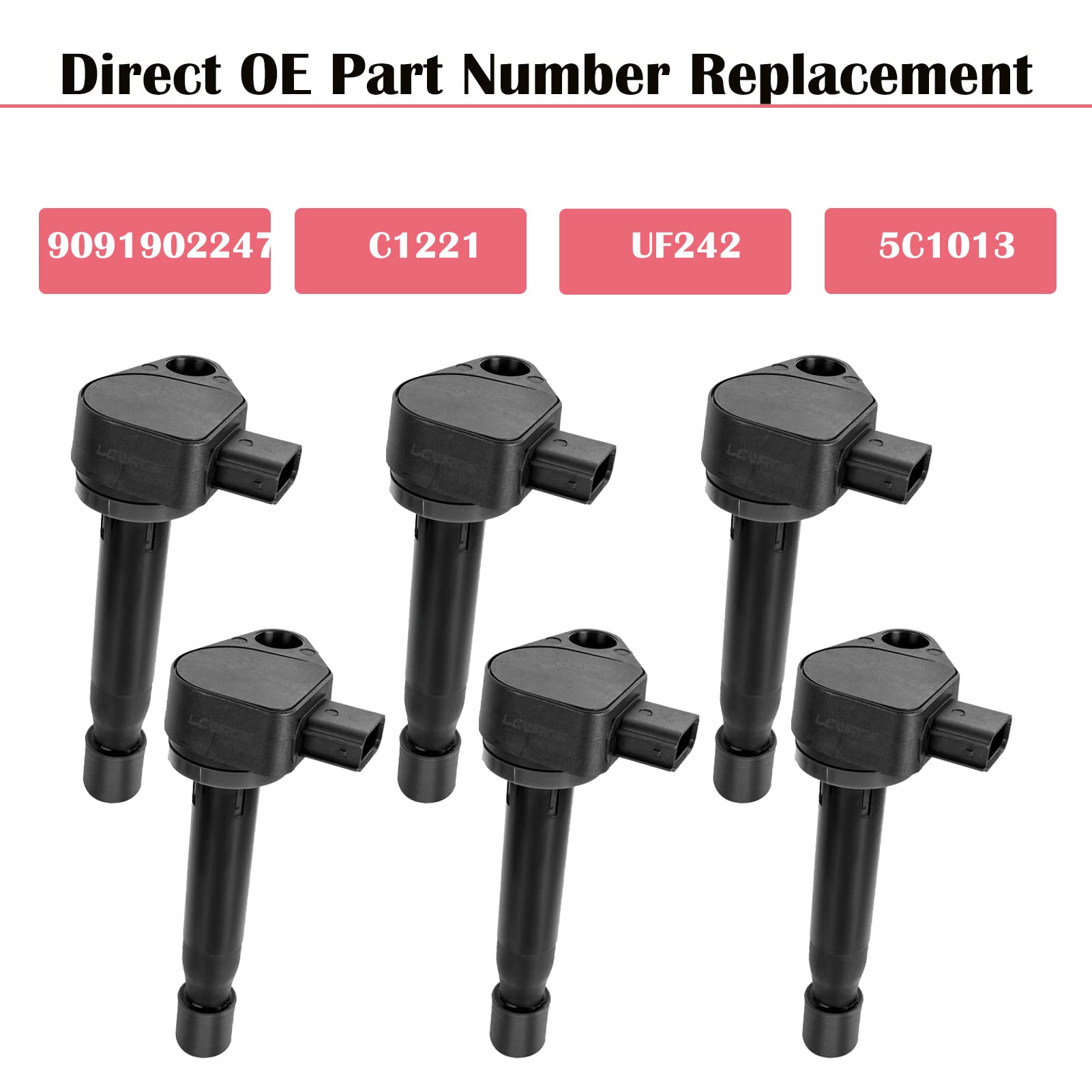 Set of 6 Ignition Coil Pack Fits for 3.2 3.5 3.0 V6 2000 2001 2002 2003 2004 2005 2006 2007 2008 Honda Odyssey Accord EX LX Acura TL RL CL Coils Replaces# UF242 90919-02247