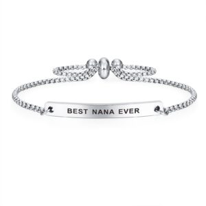 sousyokyo nana brecelet for women - best nana ever bracelet - personalized nana gift ideas, unique nana birthday present for woman, fashionable jewelry for nana from grandkids grandson granddaughter