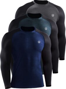 neleus men's running shirt long sleeve workout shirts,5073,3 pack,dark grey/navy/slate grey,3x-large