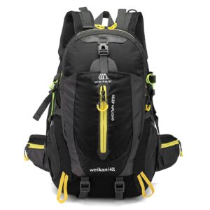 lzjds 40l climbing travel backpack waterproof breathable durable backpack for hiking camping ski,black