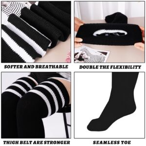 Plus Size Womens Thigh High Socks for Thick Thighs- Extra Long Striped Thick Over the Knee Socks- Leg Warmer Boot Socks