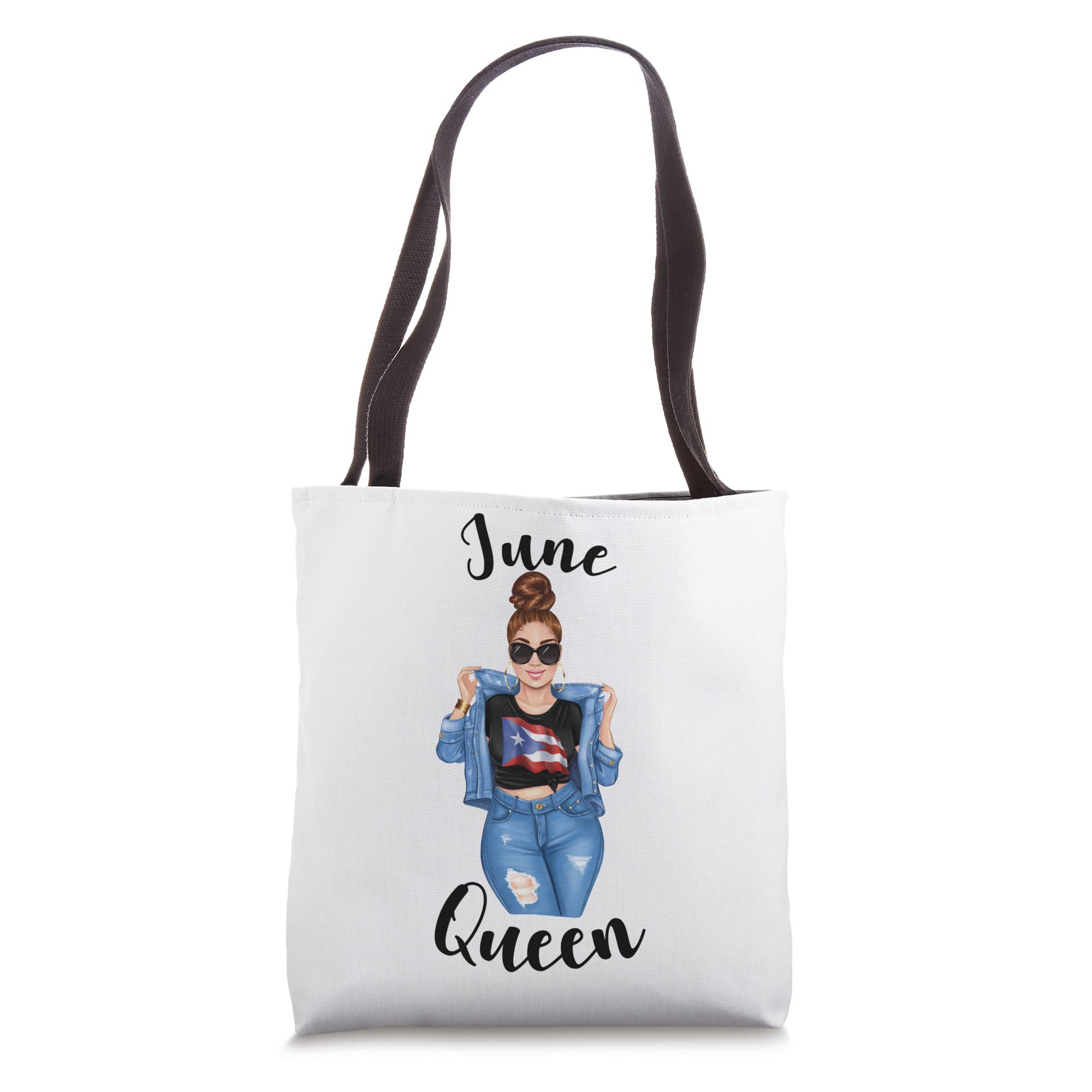 Puerto Rico June Queen Patriotic FLag Puerto Rican Cute Cool Tote Bag