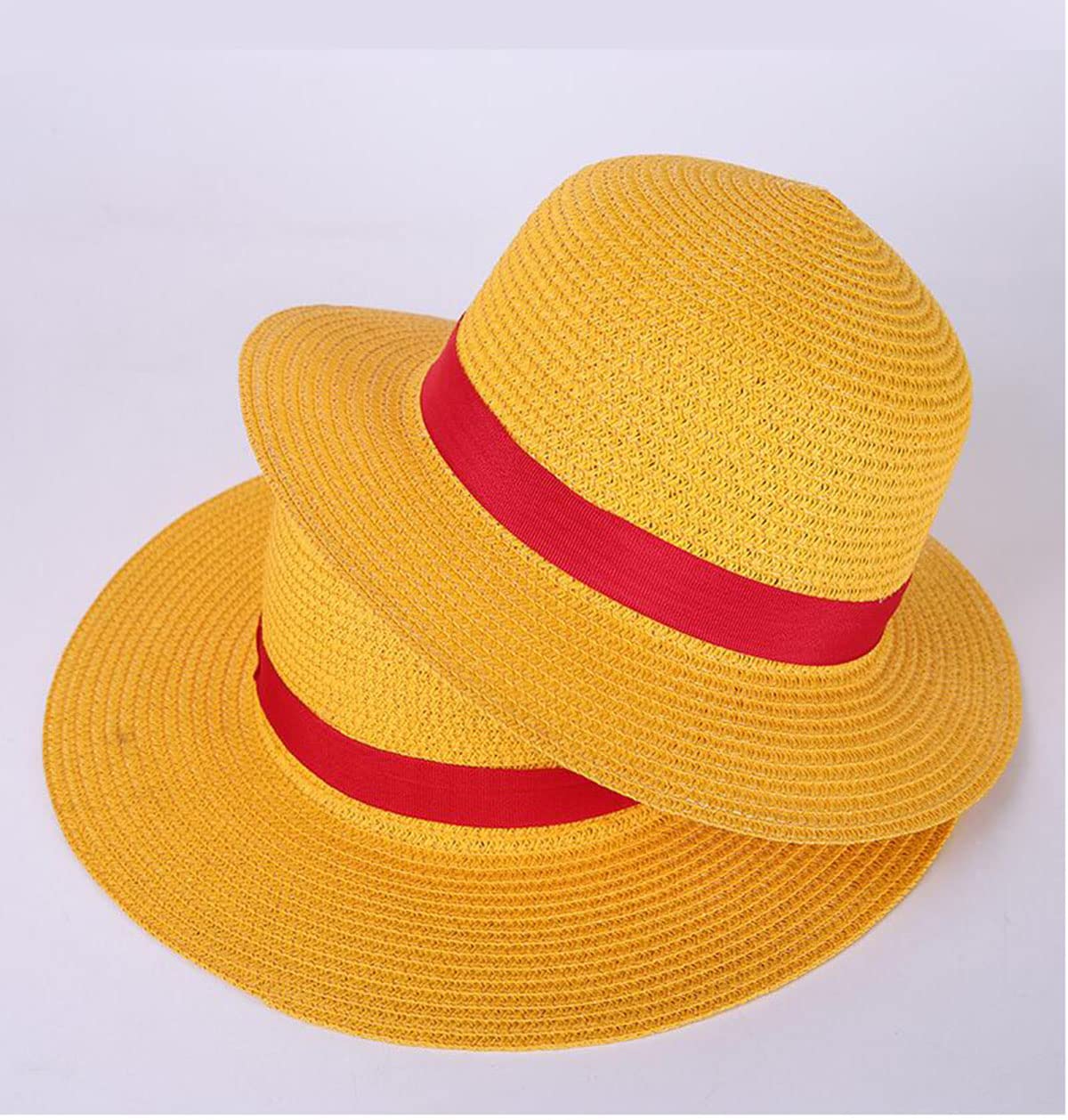 Yellow Cosplay Straw Cap Anime Luuffyy Flat Hats One Japanese Piece Cartoon Props Hat Boy Girl Beach Sun Hat