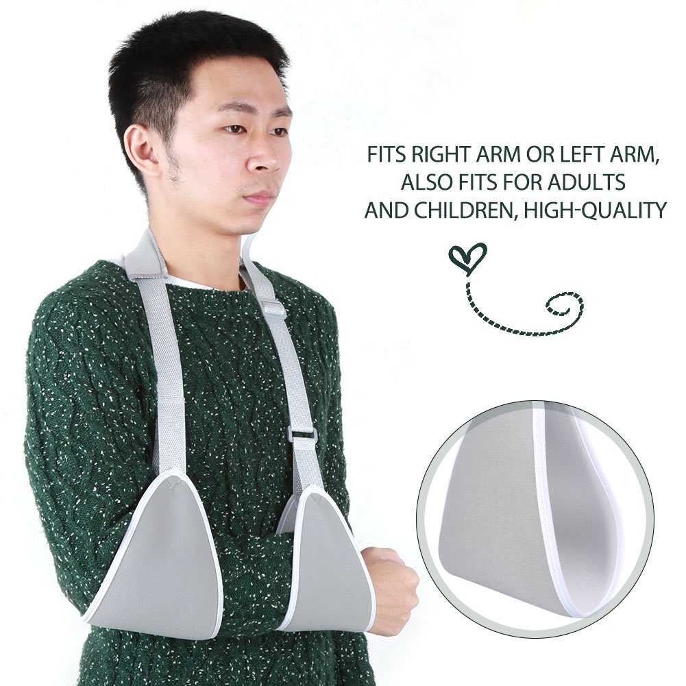 Arm Sling, Adjustable Shoulder Arm Swathe Brace for Men or Women Kid, Elbow Reinforced Immobilizer for Broken Forearm, Wrist, Elbow, Shoulder Injury, Fracture, Sprain