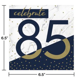 Trendware Navy and Gold 85th Birthday Napkins, 48 ct