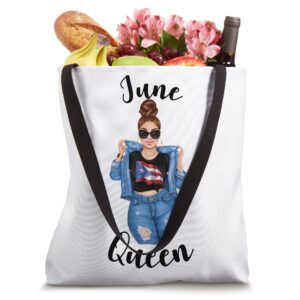 Puerto Rico June Queen Patriotic FLag Puerto Rican Cute Cool Tote Bag