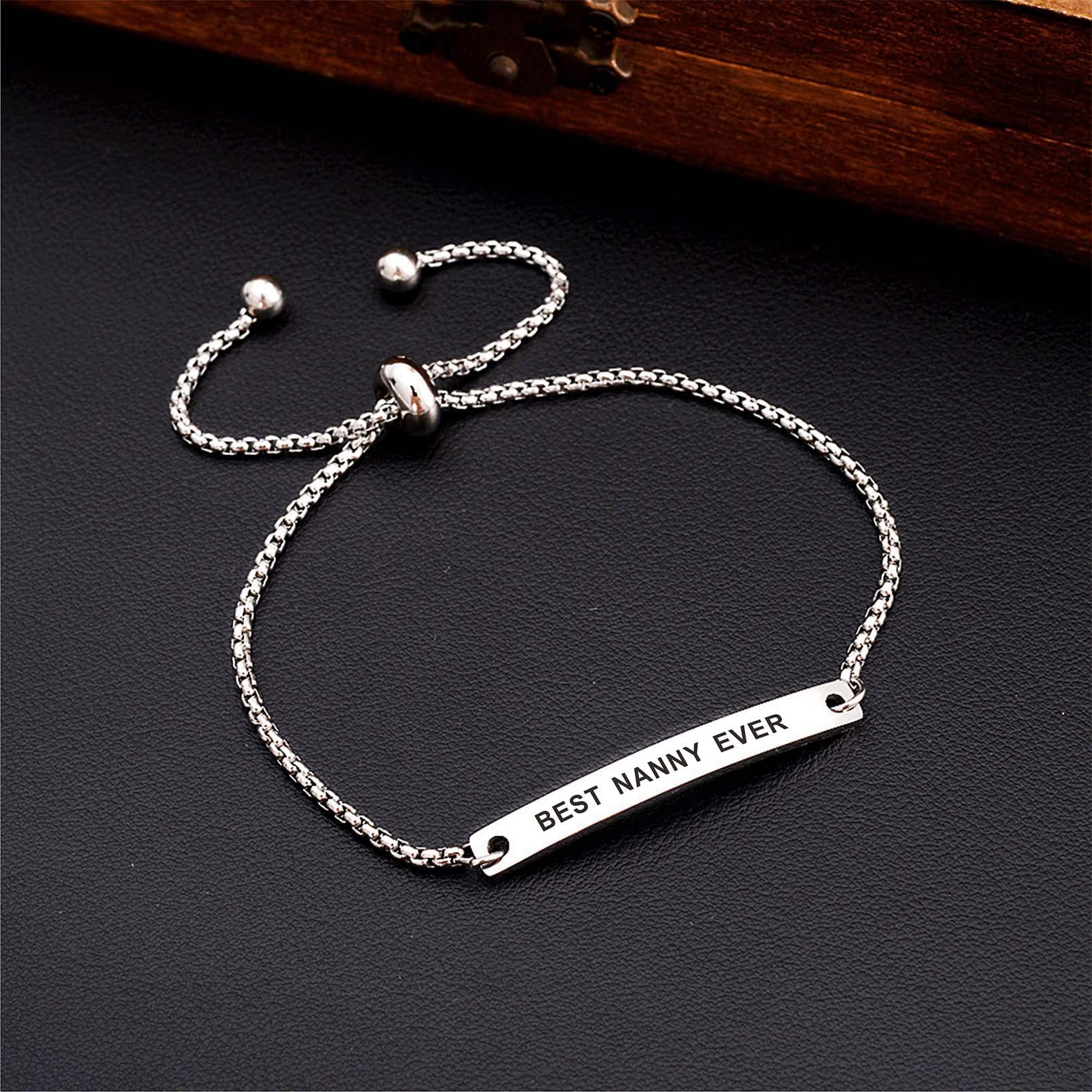 SOUSYOKYO Best Nanny Ever Gifts, Nanny Fashionable Bracelets for Women, Cute Nanny Present for Birthday Mother's Day