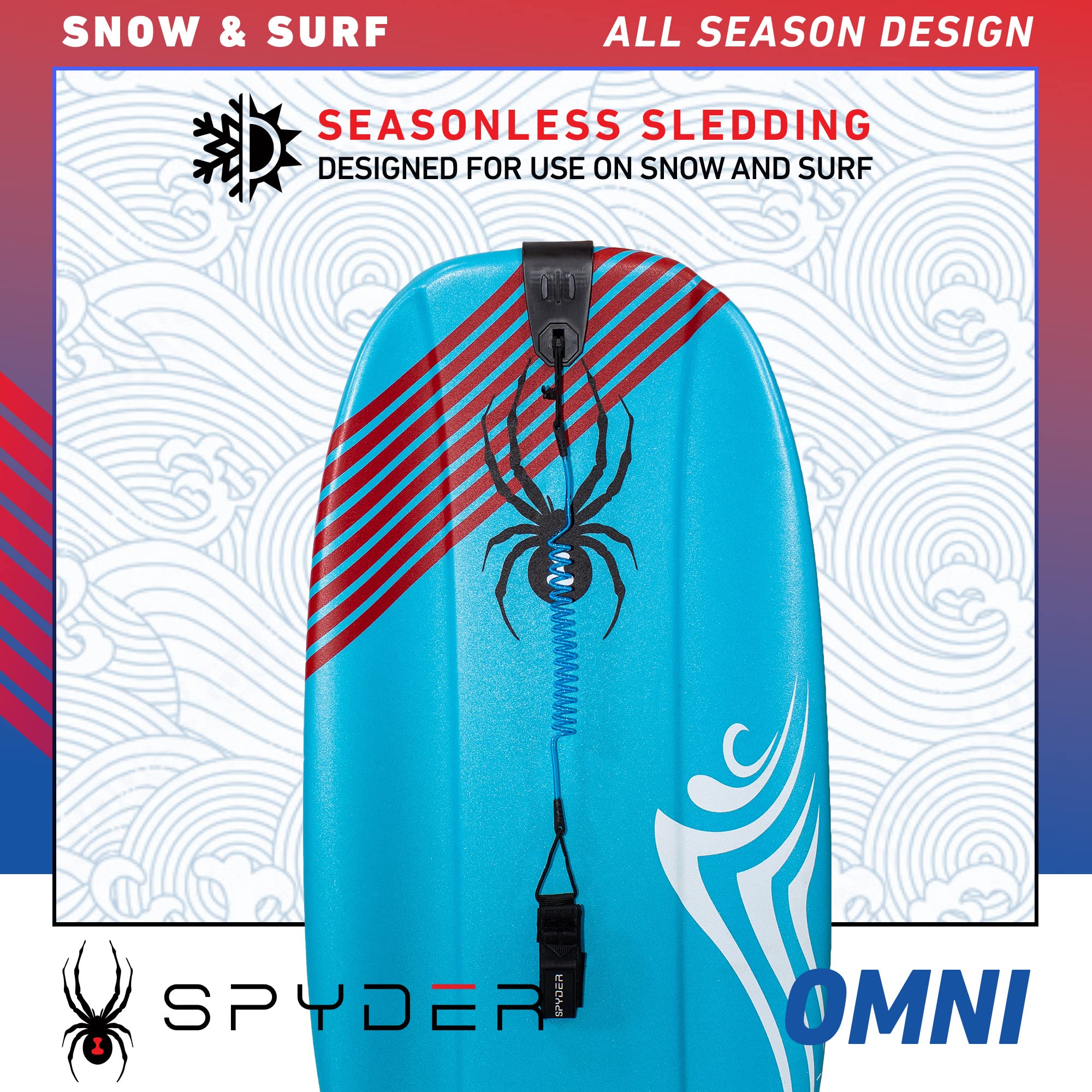 Spyder Omni Hybrid Sled and Body Board | Multipurpose Foam Sled and Boogie Board, Thermo-Molded Performance Board, Lightweight Snow