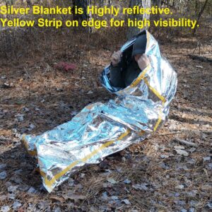 Emergency Bivy Sack Bivy Bag - Emergency Sleeping Bags 4 Pack Mylar Survival Sleeping Bag Emergency Bivvy Sack Waterproof Lightweight Foil Military Patriot Compact Gear Blanket Thermal Escape Camping