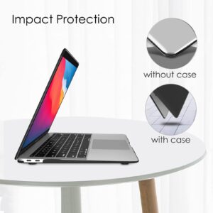 Fintie Case for MacBook Air 13 Inch A2337 (M1) / A2179 / A1932 (2022 2021 2020 2019 2018 Release) - Snap On Hard Shell Case Cover for MacBook Air 13 Retina Display with Touch ID (Frost Black)