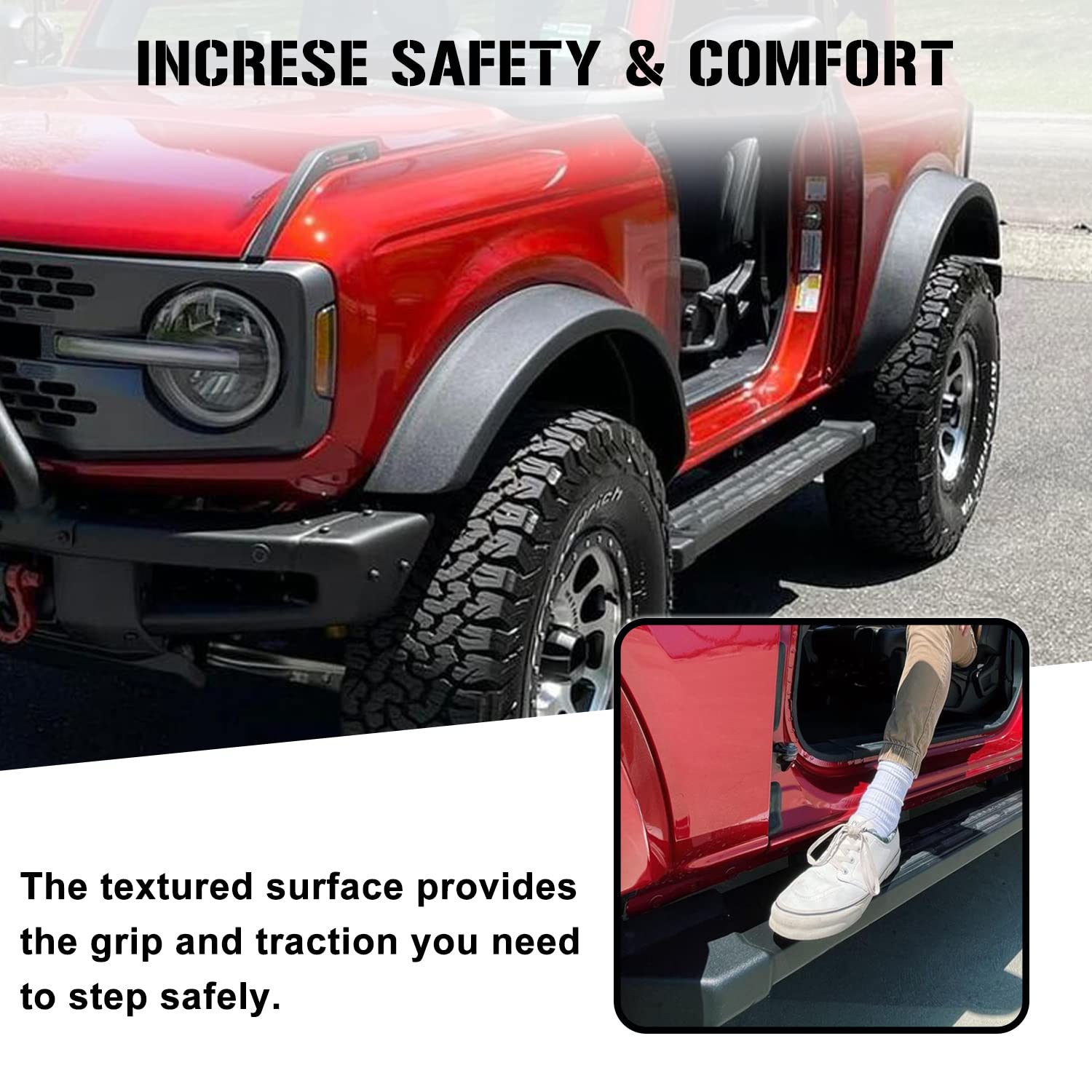 Snailfly Tube Step Bars Fit for Ford Bronco 2-Door 2021 2022 2023 2024 2025 Running Board