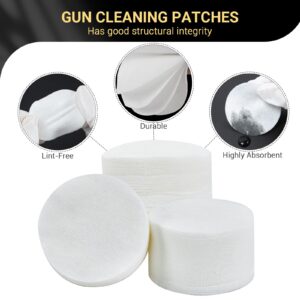 Thick Gun Cleaning Patches 600PCS Gun Cleaning Pads with Storage Box Gun Cleaning Cloth Round Gun Cleaner 9mm Cleaning Patches for Firearms Fit for .22 .380 .308 .357 .45 Caliber Gun Cleaning Wipes