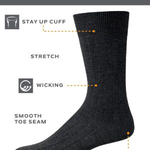 Van Heusen Men's Dress Socks - Lightweight Mid-Calf Crew Dress Socks (7 Packs), Size 6-12.5, Assorted