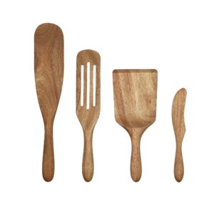 mad hungry, as seen on tv, wka 51218, 4-piece premium acacia wood spurtle set - natural