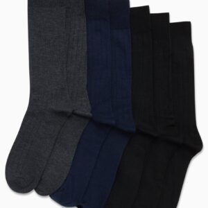 Van Heusen Men's Dress Socks - Lightweight Mid-Calf Crew Dress Socks (7 Packs), Size 6-12.5, Assorted