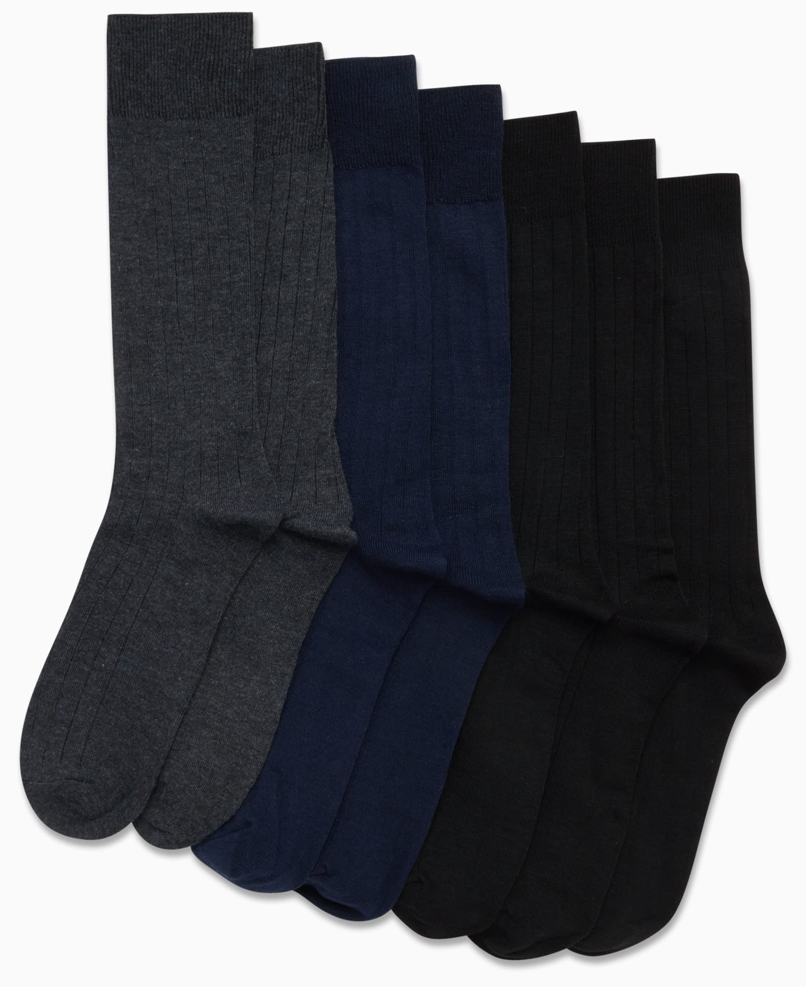 Van Heusen Men's Dress Socks - Lightweight Mid-Calf Crew Dress Socks (7 Packs), Size 6-12.5, Assorted